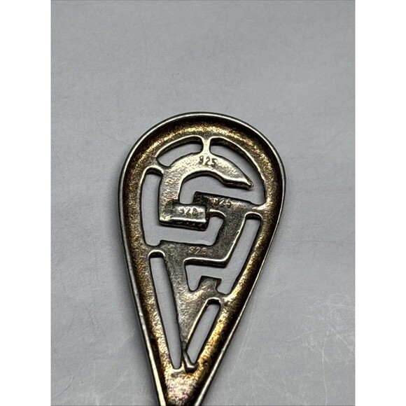 Vintage Sterling Silver 925 Greek Key Symbol Style Necklace Pendant - Picture 5 of 6